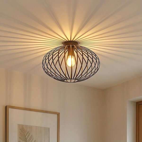 Plafoniera soffitto Maivi Lindby, dimmerabile, Nero, Soggiorno / Sala da pranzo, Metallo, Moderno, Plafoniera
