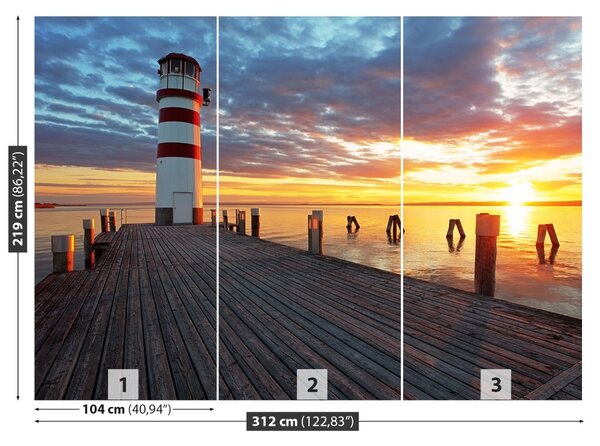 Carta da parati Lago Lighthouse 104x70 cm