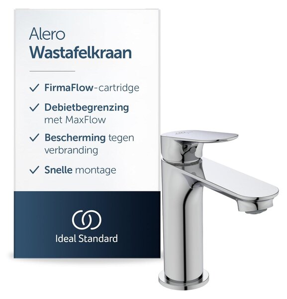 Rubinetto per lavabo, con accessori, altezza 100 mm – Cromo