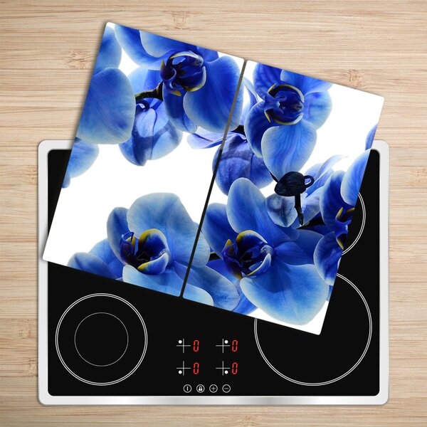 Tagliere in vetro Orchidea blu 60x52 cm