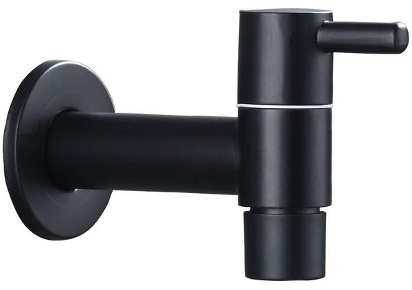 Lavabo da parete, rubinetto nero per piscina, rubinetto dell'acqua fredda per il bagno