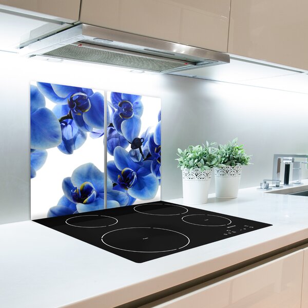 Tagliere in vetro Orchidea blu 60x52 cm