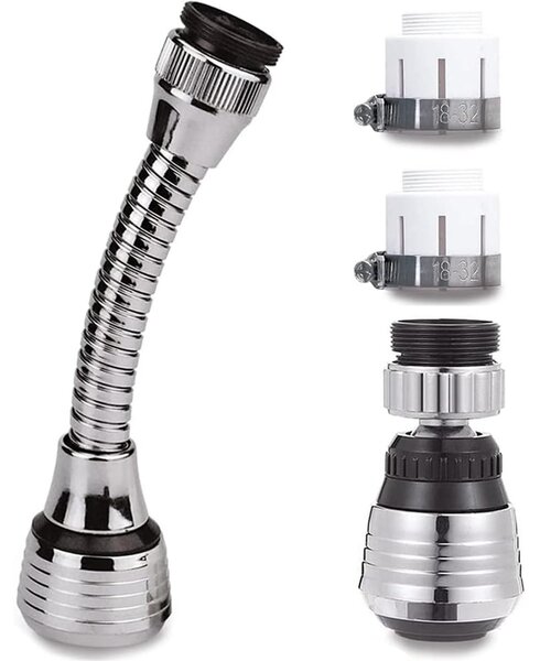 Rubinetto doccia per rubinetto da cucina, 2 pezzi, aeratore girevole per rubinetto