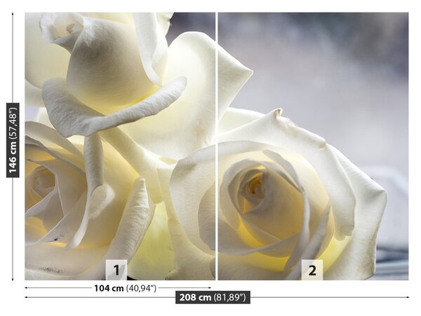 Carta da parati Rose bianche 104x70 cm