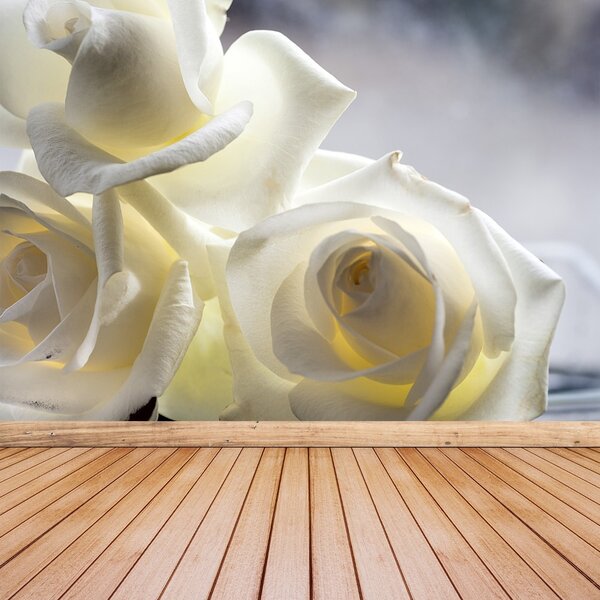 Carta da parati Rose bianche 104x70 cm