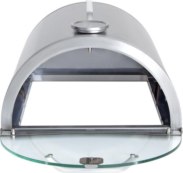 Allgrill Pizzaboxx accessorio rotondo per pizza in acciaio inox per barbecue a gas con piano di cottura laterale