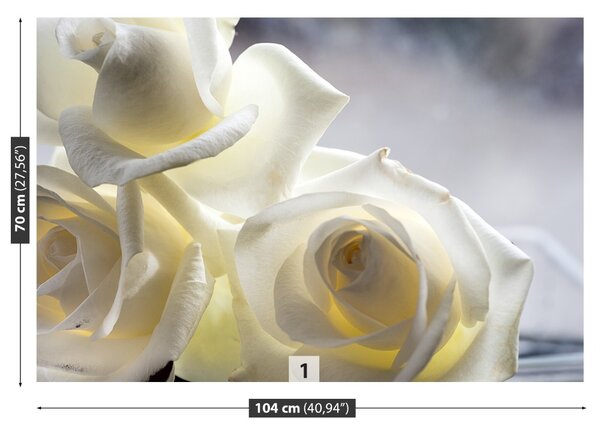 Carta da parati Rose bianche 104x70 cm