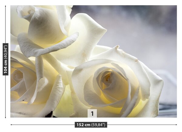 Carta da parati Rose bianche 104x70 cm