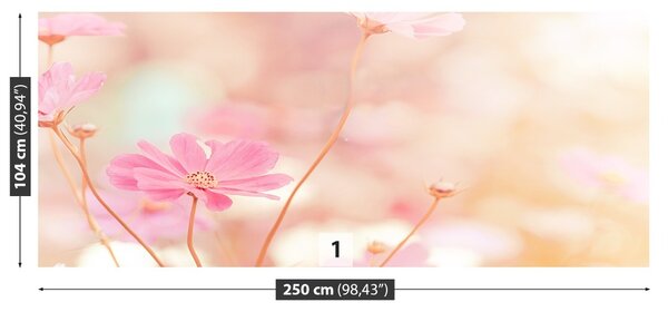 Carta da parati Fiori spaziali rosa 104x70 cm
