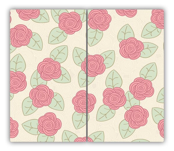 Tagliere in vetro temperato Rose 60x52 cm