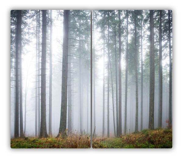Tagliere in vetro Nebbia nella foresta 60x52 cm