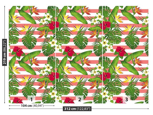 Carta da parati Fiori tropicali 104x70 cm