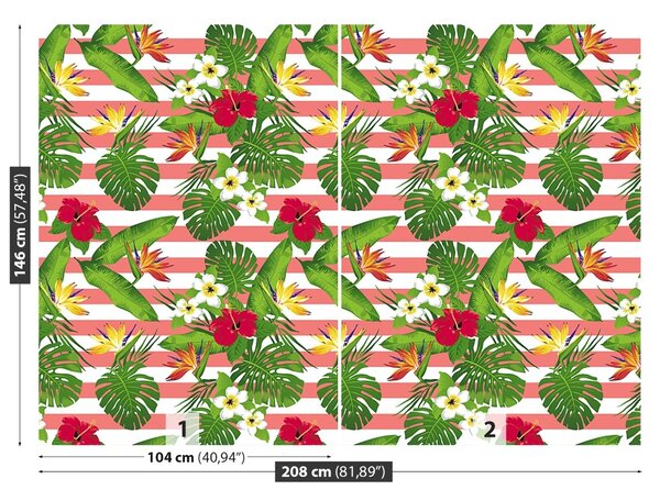 Carta da parati Fiori tropicali 104x70 cm