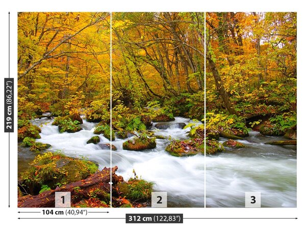 Carta da parati Fiume in Giappone 104x70 cm