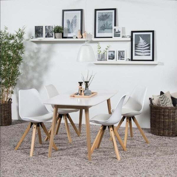 Actona Nagano, Tavolo fisso rettangolare, Bianco, MDF, Domestico, 4 gambe/piedi
