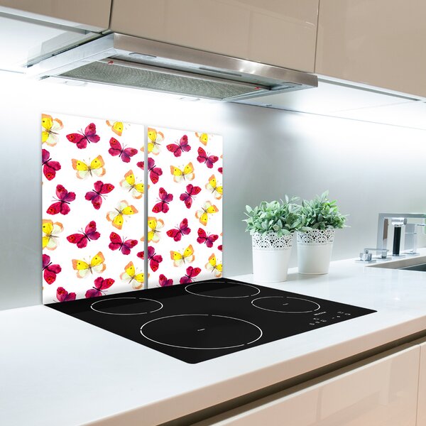 Tagliere in vetro Farfalle e fiori 60x52 cm