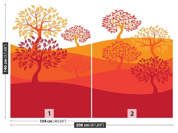Carta da parati Alberi 104x70 cm