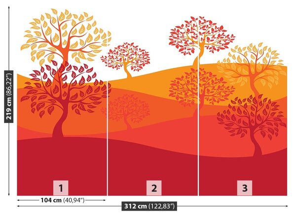 Carta da parati Alberi 104x70 cm