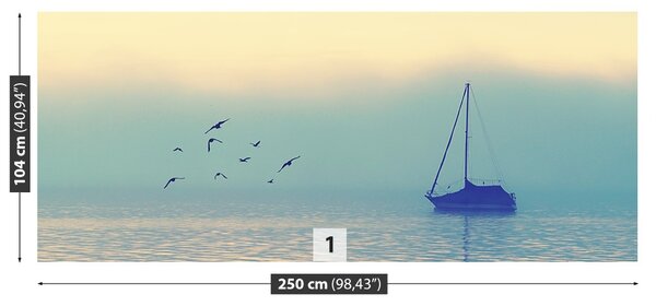Carta da parati Barca a vela del lago 104x70 cm