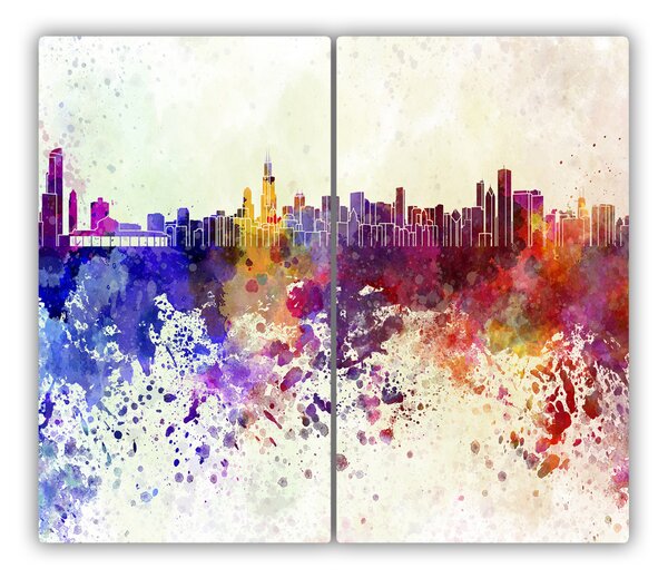 Tagliere in vetro Colorful Chicago 60x52 cm