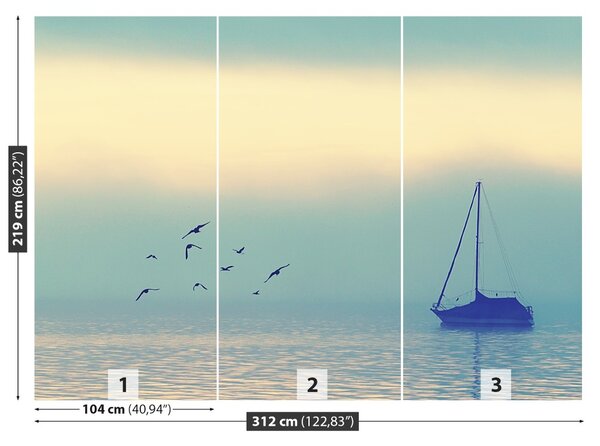Carta da parati Barca a vela del lago 104x70 cm