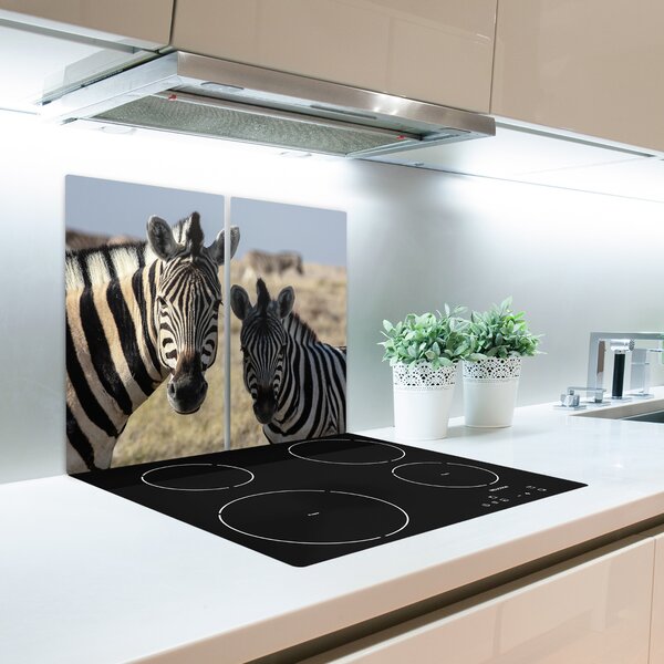 Tagliere in vetro temperato Due zebre 60x52 cm