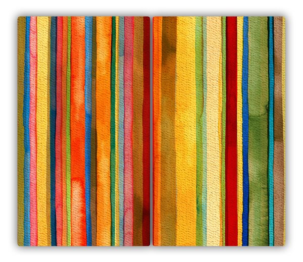 Tagliere in vetro Strisce colorate 60x52 cm