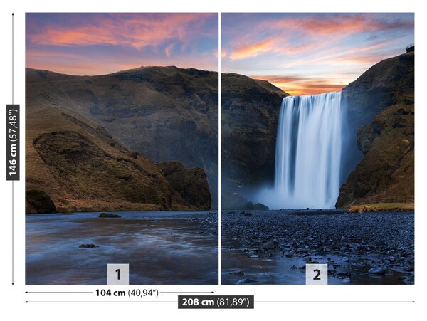 Carta da parati Cascata di skogafoss 104x70 cm