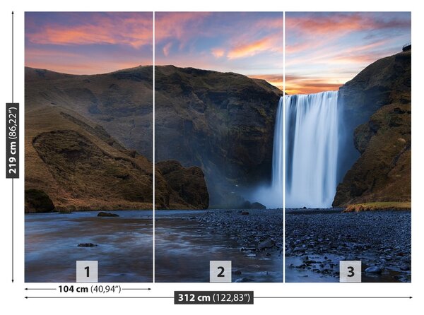 Carta da parati Cascata di skogafoss 104x70 cm