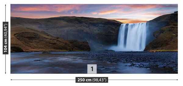 Carta da parati Cascata di skogafoss 104x70 cm
