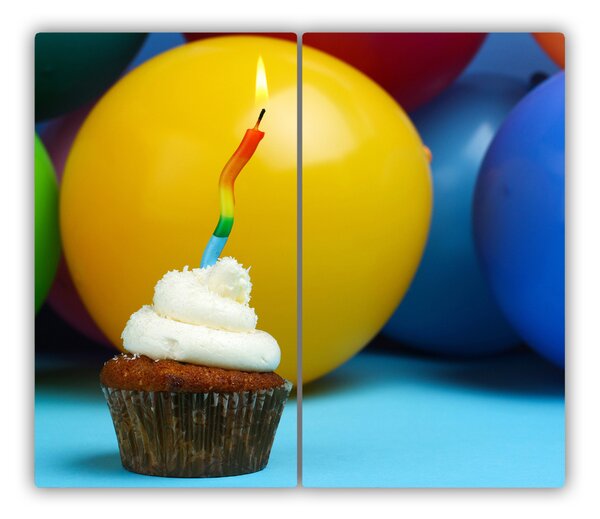 Tagliere in vetro Cupcake di compleanno 60x52 cm