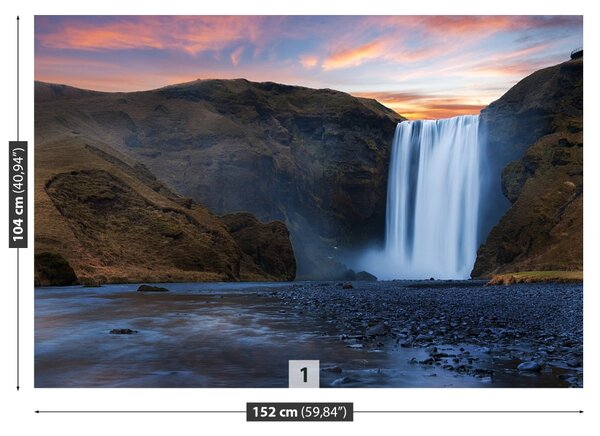 Carta da parati Cascata di skogafoss 104x70 cm