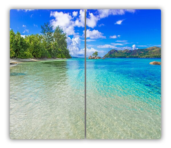 Tagliere in vetro Seychelles Beach 60x52 cm