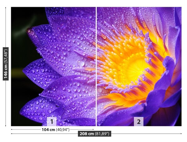 Carta da parati Loto viola 104x70 cm