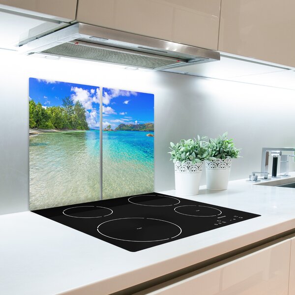 Tagliere in vetro Seychelles Beach 60x52 cm