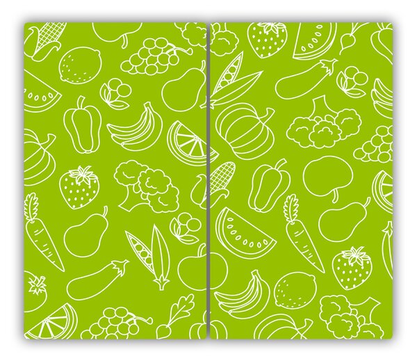 Tagliere in vetro temperato Frutta e verdura 60x52 cm