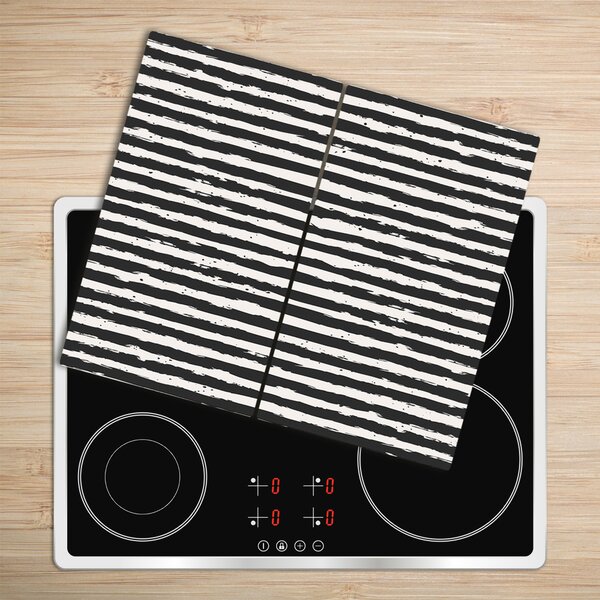 Tagliere in vetro Strisce in bianco e nero 60x52 cm