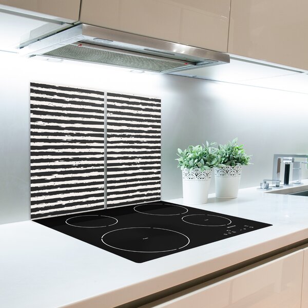 Tagliere in vetro Strisce in bianco e nero 60x52 cm