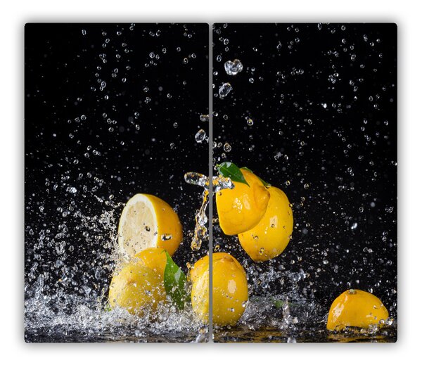 Tagliere in vetro Limoni e acqua 60x52 cm