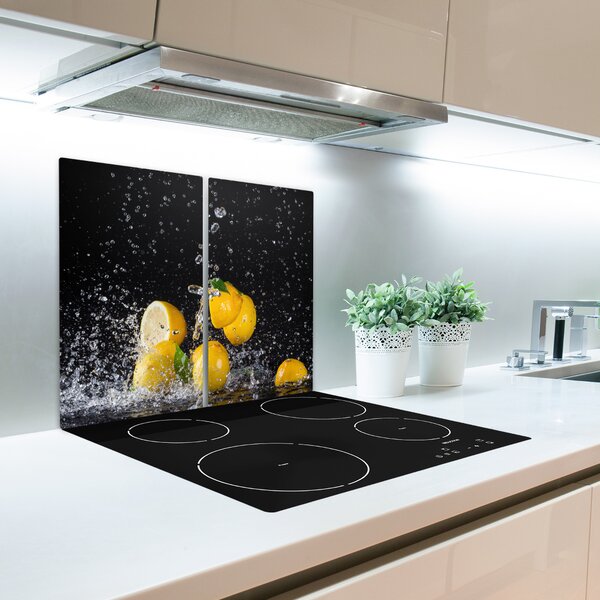 Tagliere in vetro Limoni e acqua 60x52 cm