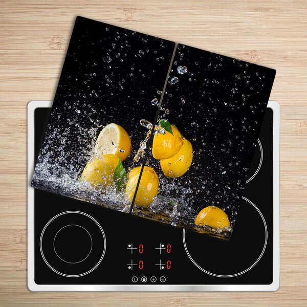 Tagliere in vetro Limoni e acqua 60x52 cm