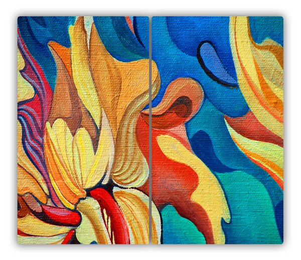 Tagliere in vetro Fiore astratto 60x52 cm