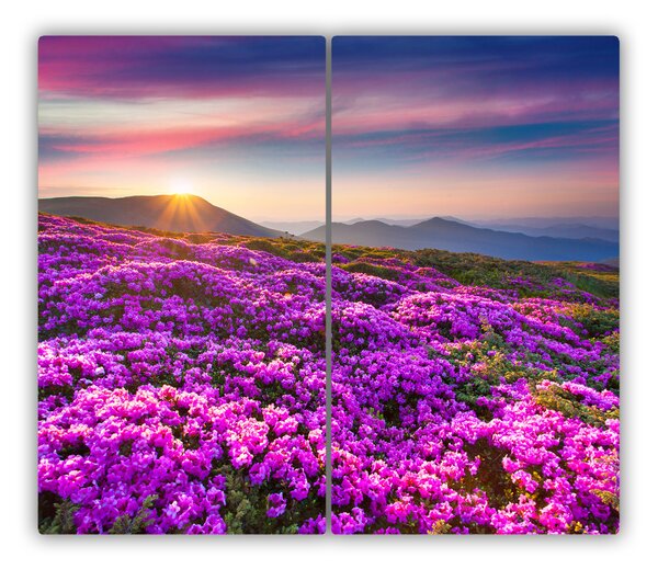 Tagliere in vetro temperato Fiori in montagna 60x52 cm