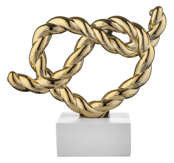 Bongelli preziosi piccola Scultura in marmorino collezione Nodi - 4 varianti ORO BASE BIANCA