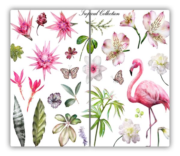 Tagliere in vetro temperato Collezione tropicale 60x52 cm