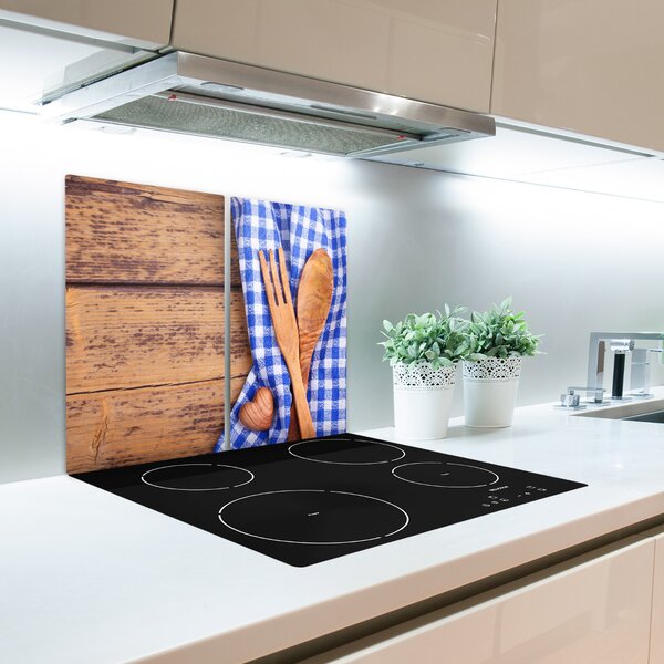 Tagliere in vetro Posate in legno 60x52 cm