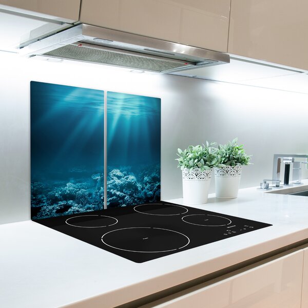 Tagliere in vetro Mondo sott'acqua 60x52 cm