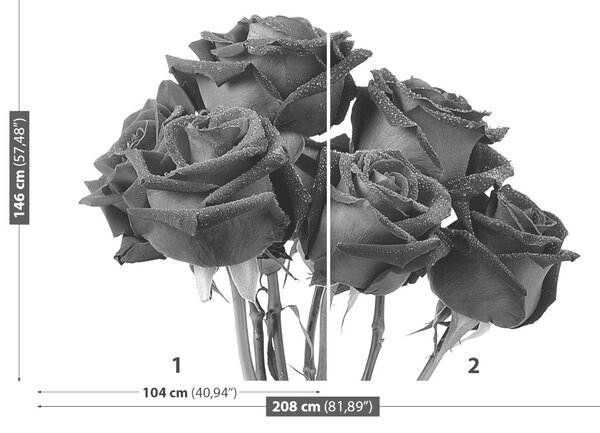 Carta da parati Rose nere 104x70 cm