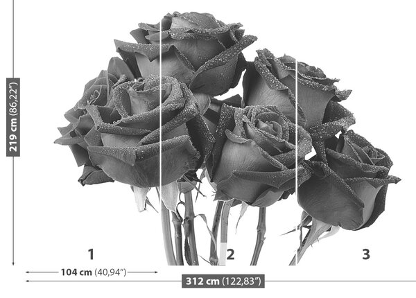 Carta da parati Rose nere 104x70 cm