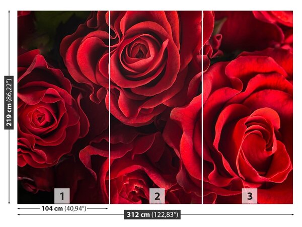 Carta da parati Rose rosse 104x70 cm